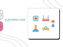 ícone de eletrônica definido vetor livre