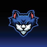 mascote gato azul vetor