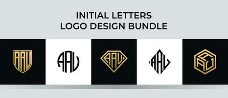 pacote de designs de logotipo aav letras iniciais vetor