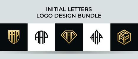 pacote de designs de logotipo aap letras iniciais vetor