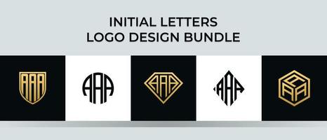 pacote de designs de logotipo aaa letras iniciais vetor