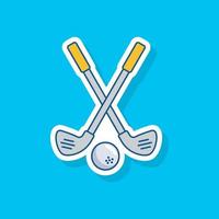 ilustração em vetor adesivo estilo golfe, design de equipamentos esportivos