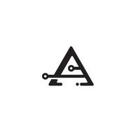 triângulo e logotipo de tecnologia ou design de ícone vetor