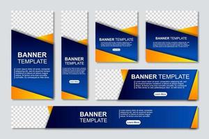 conjunto de design de modelo de banners web modernos com um lugar para fotos. usuário de conceito moderno e minimalista para página da web, banner, plano de fundo. ilustração vetorial vetor