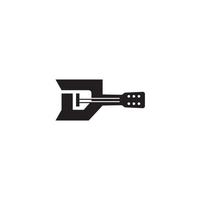 um logotipo de guitarra ou desenho de ícone vetor