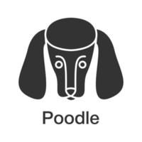 ícone de glifo de poodle. símbolo da silhueta. espaço negativo. ilustração isolada do vetor
