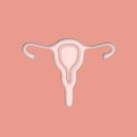 ícone recortado de útero, trompas de Falópio e vagina. sistema reprodutivo feminino. ilustração isolada da silhueta do vetor