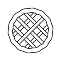 ícone linear de torta. ilustração de linha fina. símbolo de contorno. desenho de contorno isolado de vetor