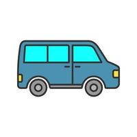 ícone de cor de microônibus. minivan. carro de família. ilustração vetorial isolada vetor