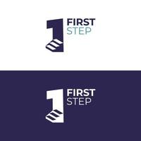 o logotipo da escada e o número 1 representam a primeira etapa