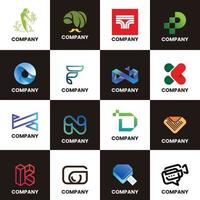 um conjunto de logotipos premium contém 16 logotipos que você pode editar e usar em vários campos de negócios vetor