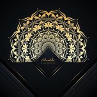 design de fundo dourado de mandala de luxo decorativo para islâmico, ramadã, design de banner, cartão de visita, puja, cartão de felicitações, cartão eid, natal, design de cartaz vetor