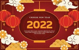 estilo de papel de fundo do ano novo chinês 2022 vetor
