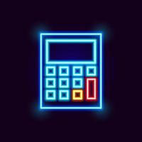 ícone de calculadora de néon vetor