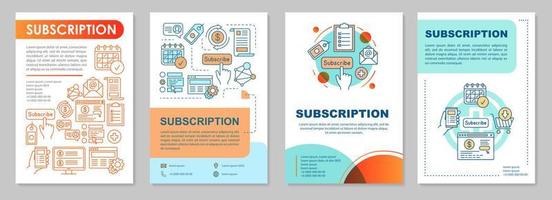 layout de modelo de folheto de assinatura. recebendo boletim informativo. folheto, livreto, design de impressão de folheto com ilustrações lineares. layouts de página de vetor para revistas, relatórios anuais, pôsteres de publicidade