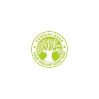 vetor de modelo de logotipo de árvore verde. conceito de logotipo de árvore verde design plano simples e limpo de modelo de vetor de logotipo de árvore verde. logotipo da árvore verde para negócios.