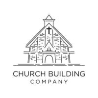 desenho do esboço do edifício da igreja vetor