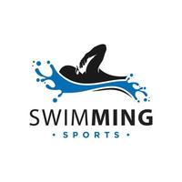 logotipo do vetor esporte nadando na água