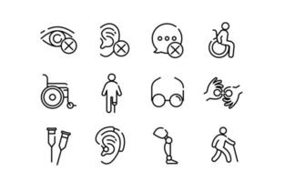 conjunto de ícones de deficiência vetor