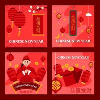 postagem na mídia social do ano novo chinês gong xi fa cai vetor