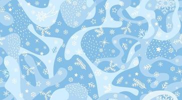 neve padrão sem emenda. teste padrão floral abstrato do inverno com pontos e flocos de neve. textura desenhada sazonal. cenário de férias de inverno. fundo de azulejos elegante artístico da coleção de Natal. vetor