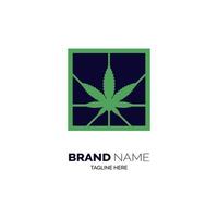 cannabis maconha cbd cubo de maconha logotipo e símbolo para marca ou empresa vetor
