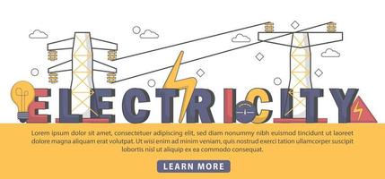 conceito de cabeçalho de tipografia de enfermeira de eletricidade de design plano vetor