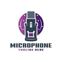 logotipo de microfone ou podcast para jogos vetor
