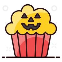 sobremesa de ícone de muffin de halloween vetor