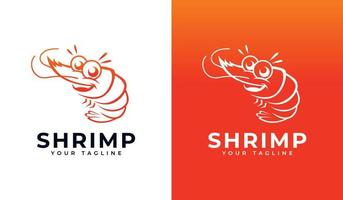 design de logotipo de camarão vetor