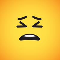 Emoticon amarelo realista na frente de um fundo amarelo, ilustração vetorial vetor