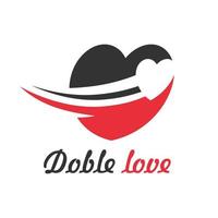 logotipo de amor duplo vetor