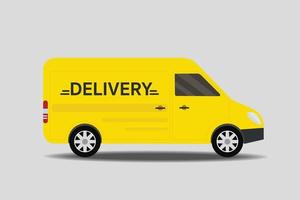 conceito de serviço de entrega online, ilustração de van de entrega rápida. vetor