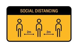 distanciamento social mantenha sua distância de 2 metros, evite ícone crowds.infographic. vetor