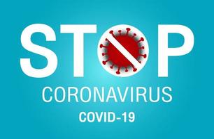 Pare o sinal e o símbolo de covid-19, conceito de ilustração vetorial coronavírus covid-19. vetor