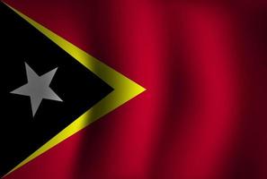 fundo da bandeira de timor leste acenando 3d. papel de parede de banner do dia da independência nacional vetor