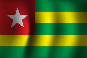 togo bandeira fundo acenando 3d. papel de parede de banner do dia da independência nacional vetor