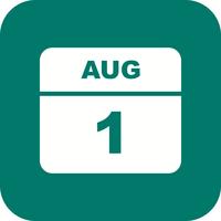 1 de agosto Data em um calendário de dia único vetor
