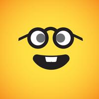 Emoticon amarelo realista na frente de um fundo amarelo, ilustração vetorial vetor