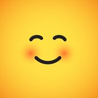 Emoticon amarelo realista na frente de um fundo amarelo, ilustração vetorial vetor