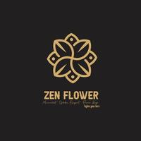 Logotipo de flor de monograma simples de círculo de flor zen vetor