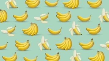 fundo de banana, ilustração em vetor estilo 3D, gráfico de design de banana