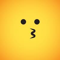 Emoticon amarelo realista na frente de um fundo amarelo, ilustração vetorial vetor