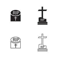 modelo de design de ilustração vetorial ícone cemitério cristão vetor