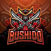 design do logotipo do mascote bushido esport vetor