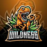 design do logotipo do mascote do esporte de dinossauro vetor