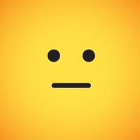 Emoticon amarelo realista na frente de um fundo amarelo, ilustração vetorial vetor