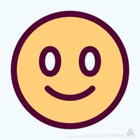 ícone emoticon smiley - estilo de corte de linha de cor vetor