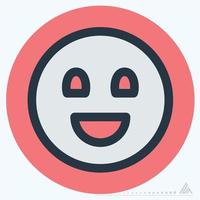 ícone emoticon feliz - estilo companheiro de cor vetor