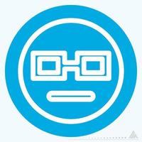 ícone emoticon geek - estilo olhos azuis vetor